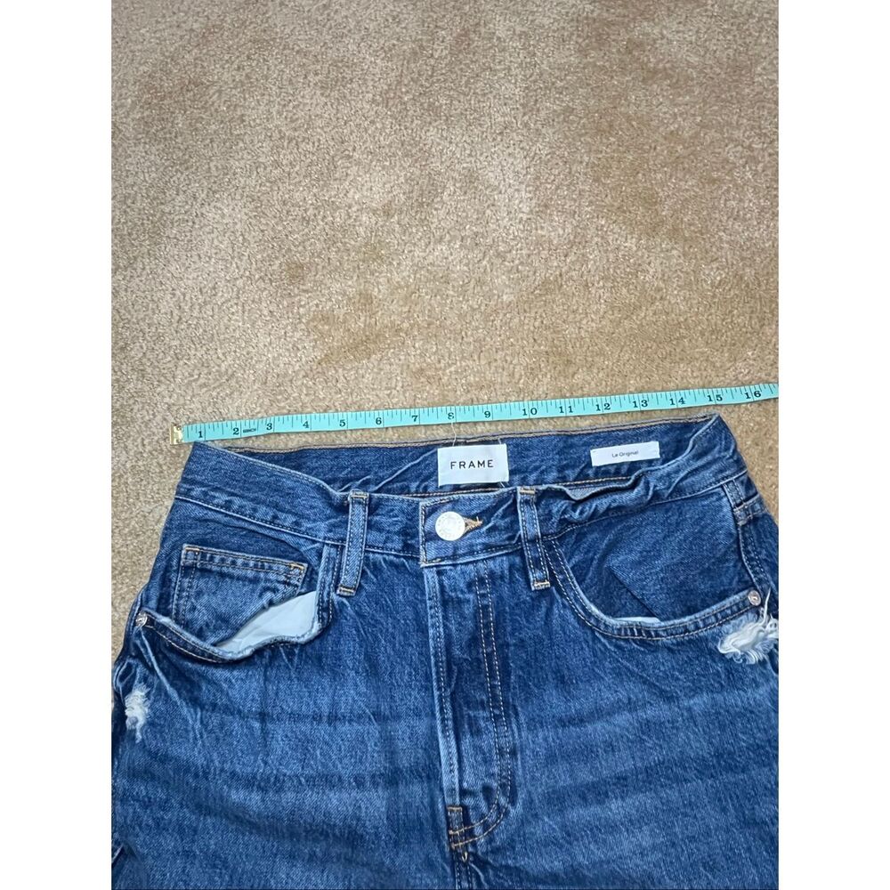 FRAME Le Original Jeans Size 28 High Rise Straight Utility Carpenter Blue Denim - Picture 3 of 9